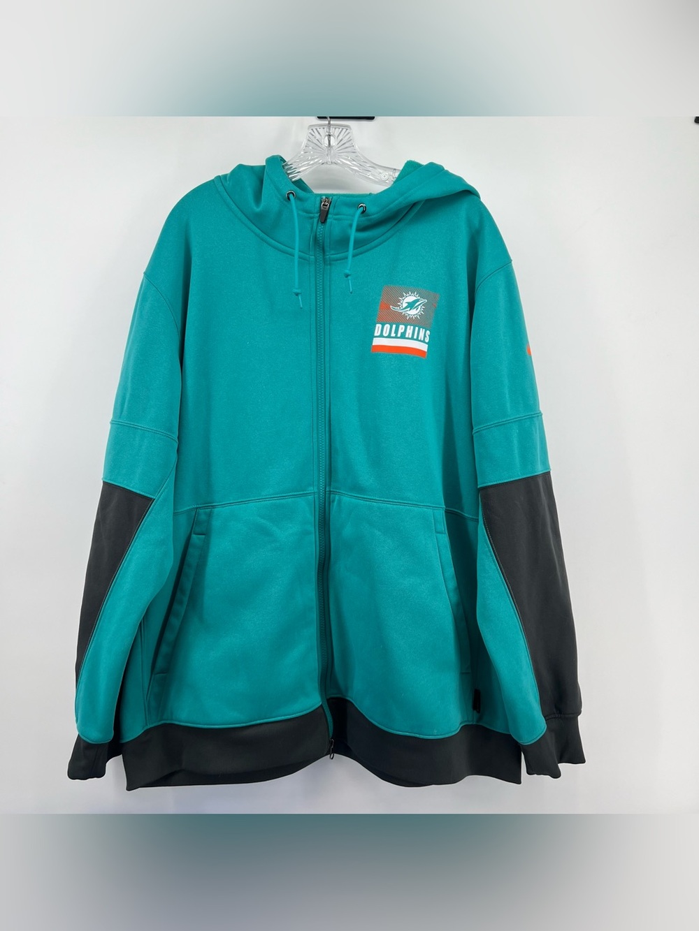 Miami Dolphins Nike Sideline Impact Lockup Full-Zip Hoodie Men's XXL Aqua Gray